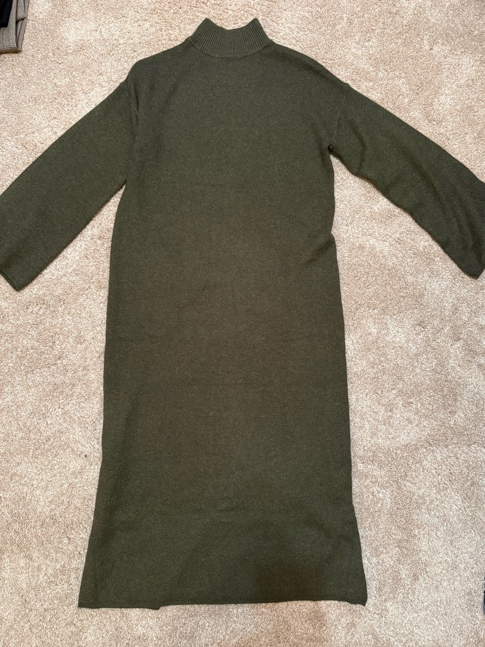 Pomander Place Olive Green Mock Neck Maxi Dress